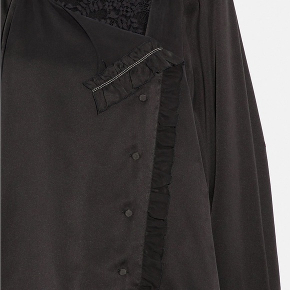 Coach black embellished SILK Ruffle Top - Picture 5 of 16
